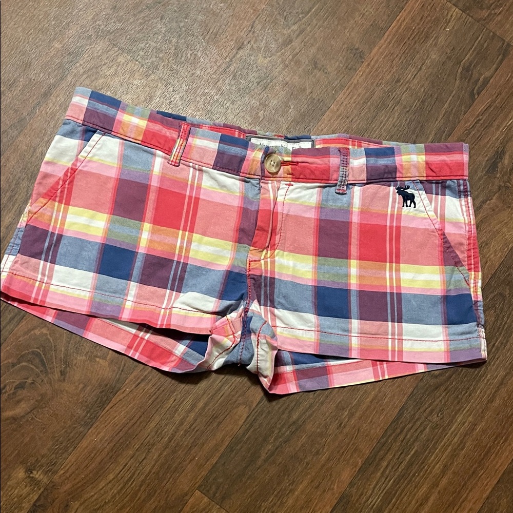 Vintage Y2K Abercrombie & Fitch Plaid Perfect Fit Low Rise Micro Shorts Size 2